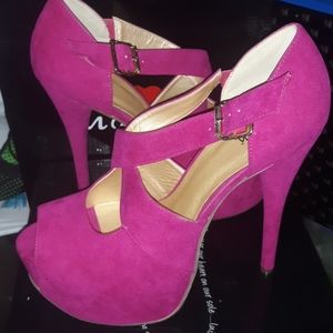 Fuscia Platform Heels